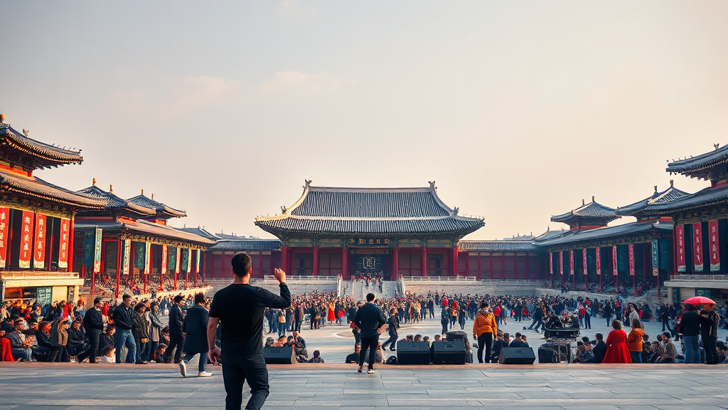 광화문 공연 연출 및 역사적인 의미 (realistic 스타일)