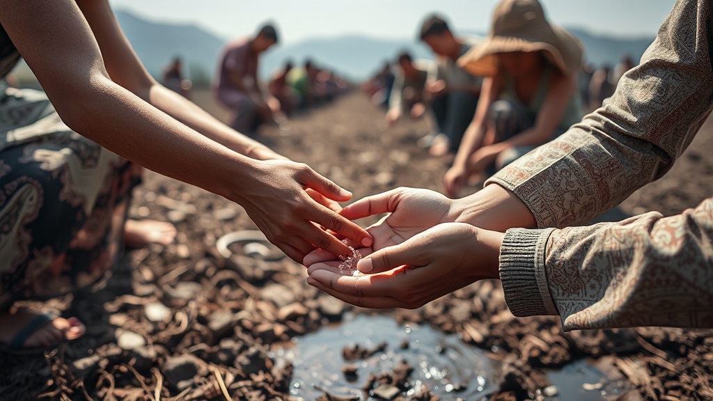 물 부족 사태의 교훈 (realistic 스타일)