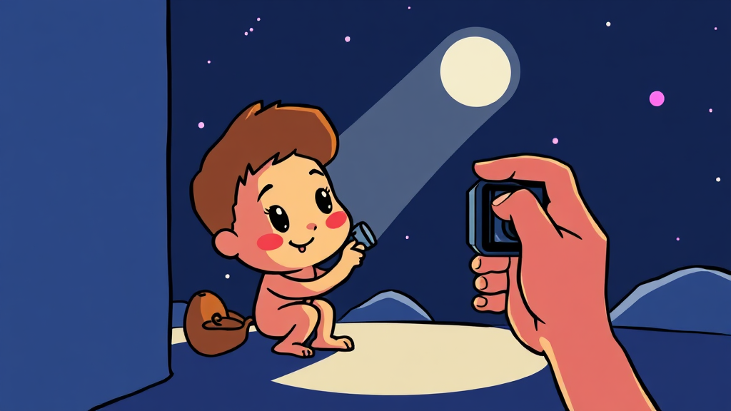 손전등 밝기 조절 및 설정 (cartoon 스타일)