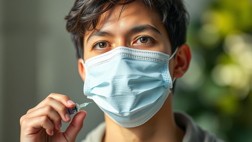 독감 유행 현황, K 변이 주의! (realistic 스타일)