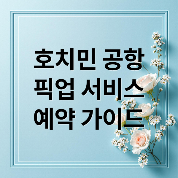 호치민 공항
픽업 서비스
예약 가이드 (호치민 공항 픽업 예약)