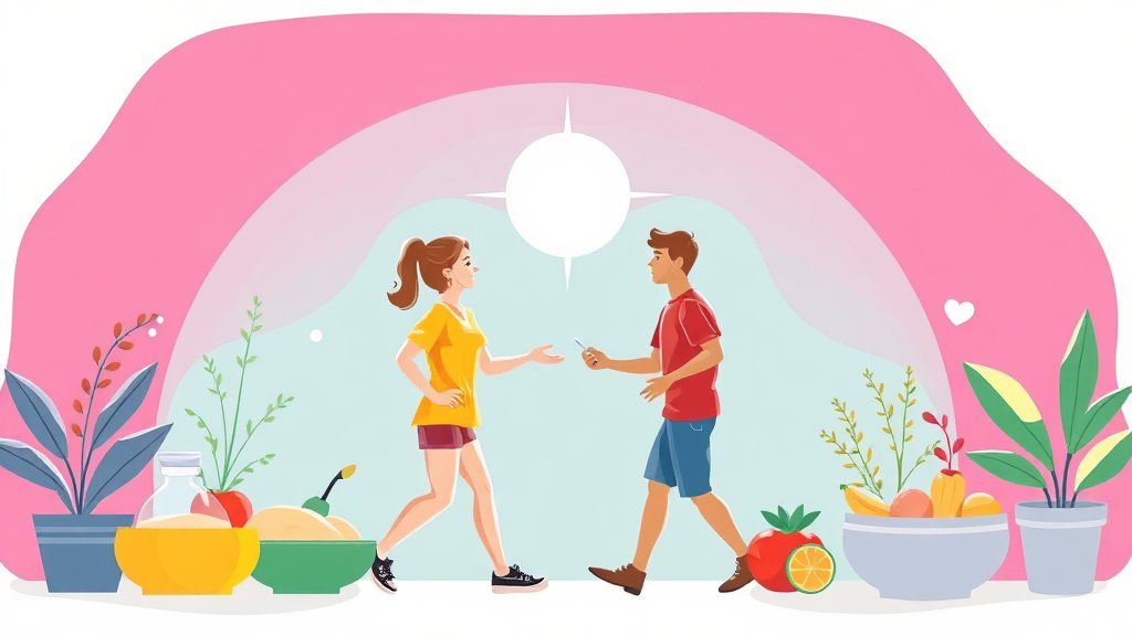 당뇨병 합병증 예방 및 관리 (illustration 스타일)