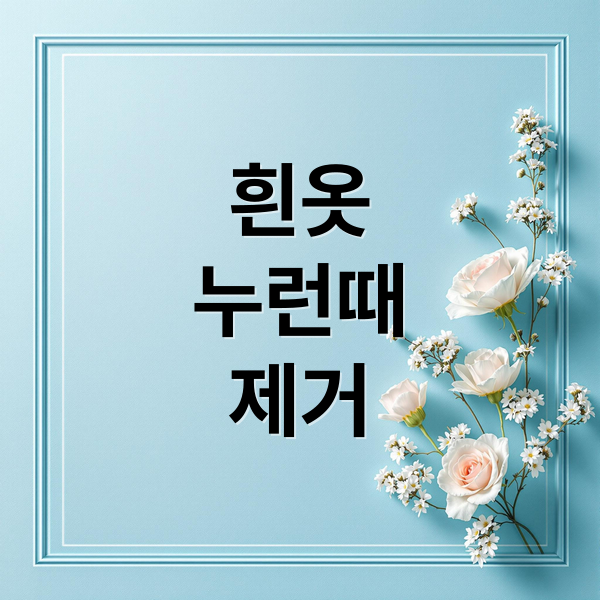 흰옷
누런때
제거 (흰옷 누런때 제거)