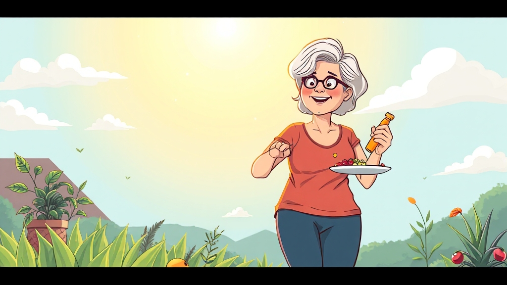 갱년기 건강 관리 핵심 전략 (cartoon 스타일)