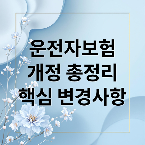 운전자보험 개정 총정리 핵심 변경사항 (변호사 선임비용 자기부담금)