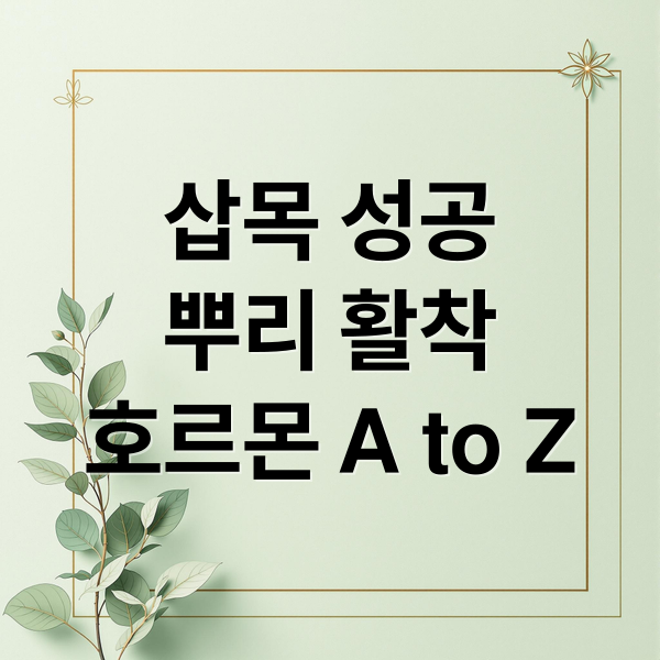 삽목 성공
뿌리 활착
호르몬 A to Z (삽목 뿌리 활착 호르몬)
