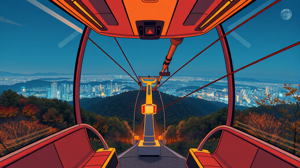 케이블카 운행 시간 및 탑승 정보 (illustration 스타일)