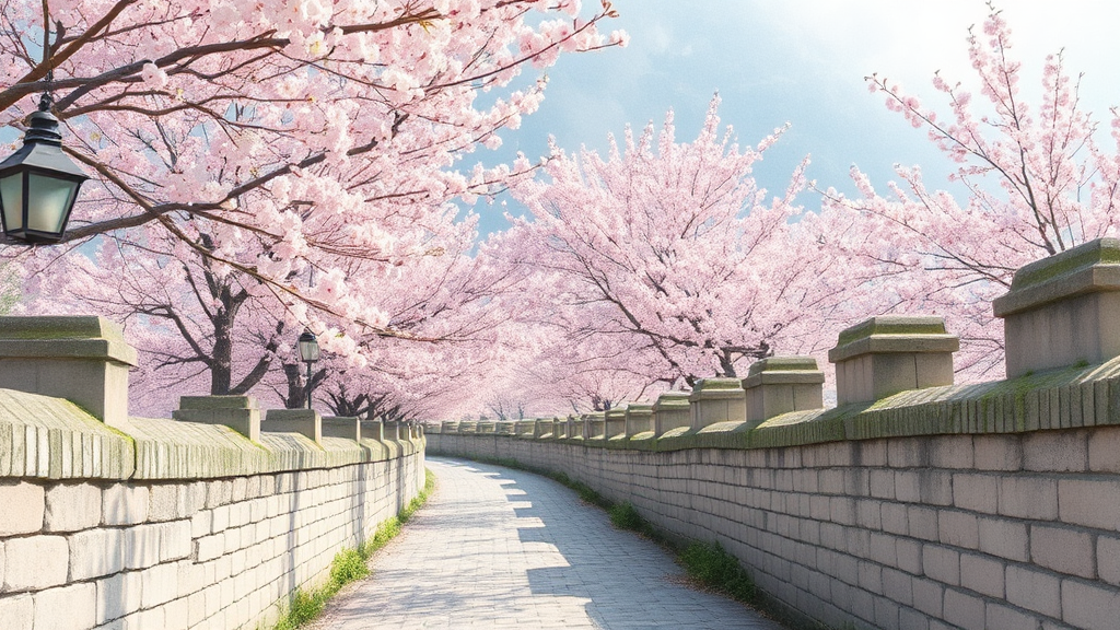 동화 같은 벚꽃 터널의 매력 (watercolor 스타일)