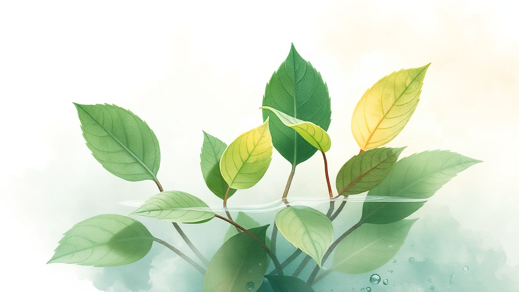 삼백초 추출물의 주요 효능 (watercolor 스타일)