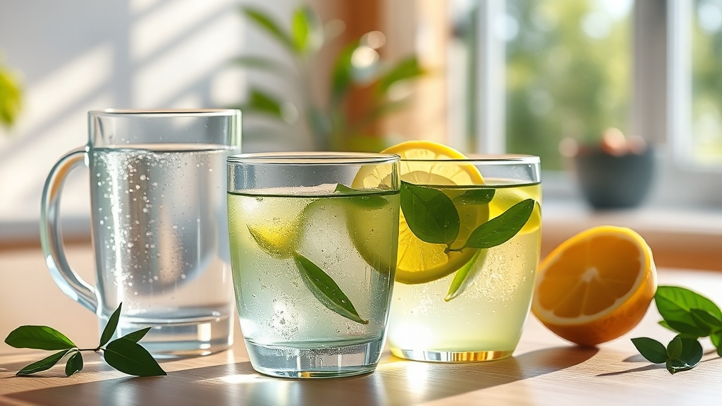 건강한 음료 선택 가이드 (realistic 스타일)