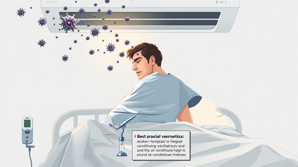냉방병 관련 질환: 레지오넬라증 (illustration 스타일)