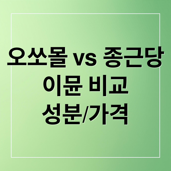 오쏘몰 vs 종근당
이뮨 비교
성분/가격 (오쏘몰 이뮨 종근당 이뮨 듀오 비교)
