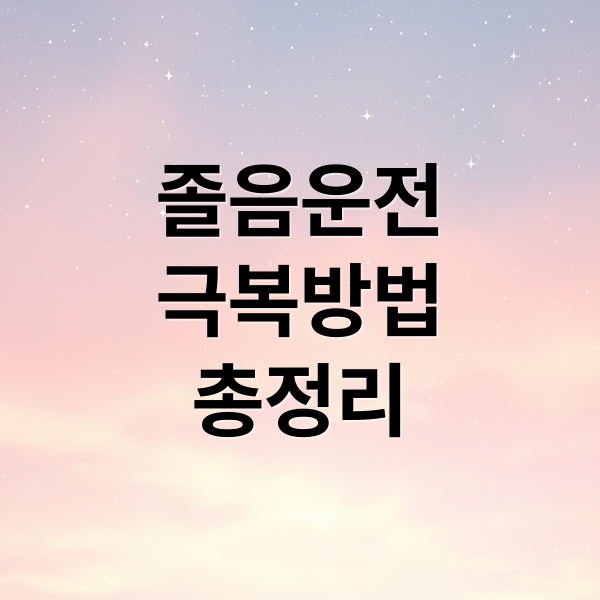 졸음운전
극복방법
총정리 (졸음운전 15분 회복 루틴)