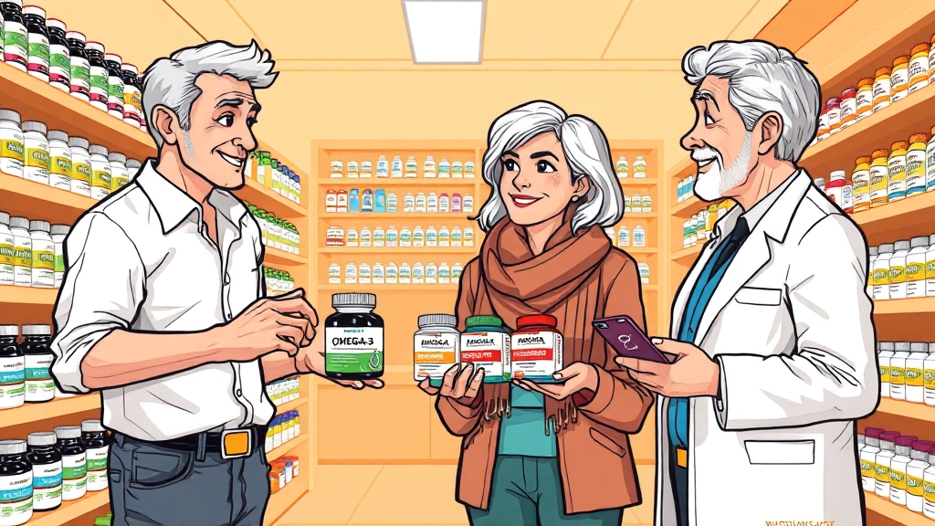 50대 필수 영양제 가이드: 뼈, 관절, 눈 건강 한번에 챙기기 5 남녀 맞춤 영양제 선택법 (cartoon 스타일)