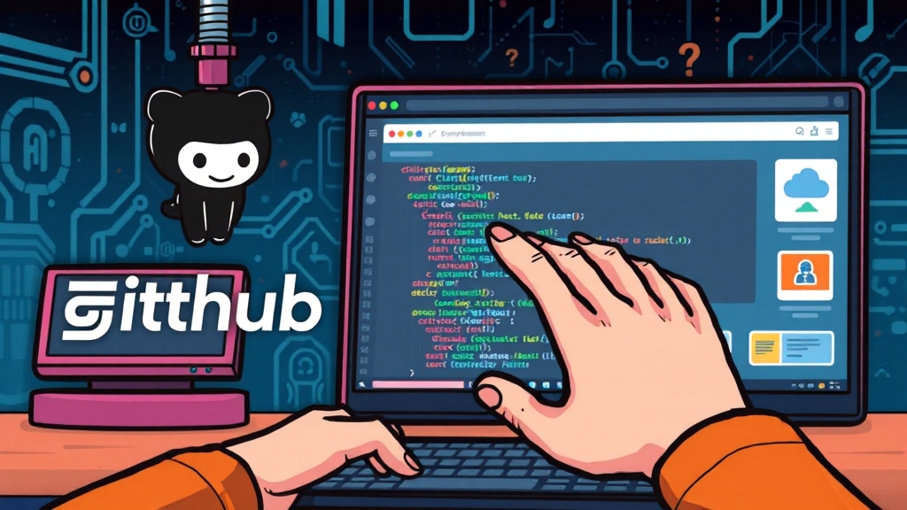 GitHub 계정 생성 및 저장소 생성 (cartoon 스타일)