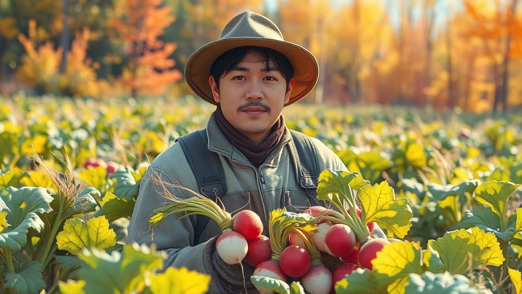 김장무 재배, 왜 좋을까? (realistic 스타일)