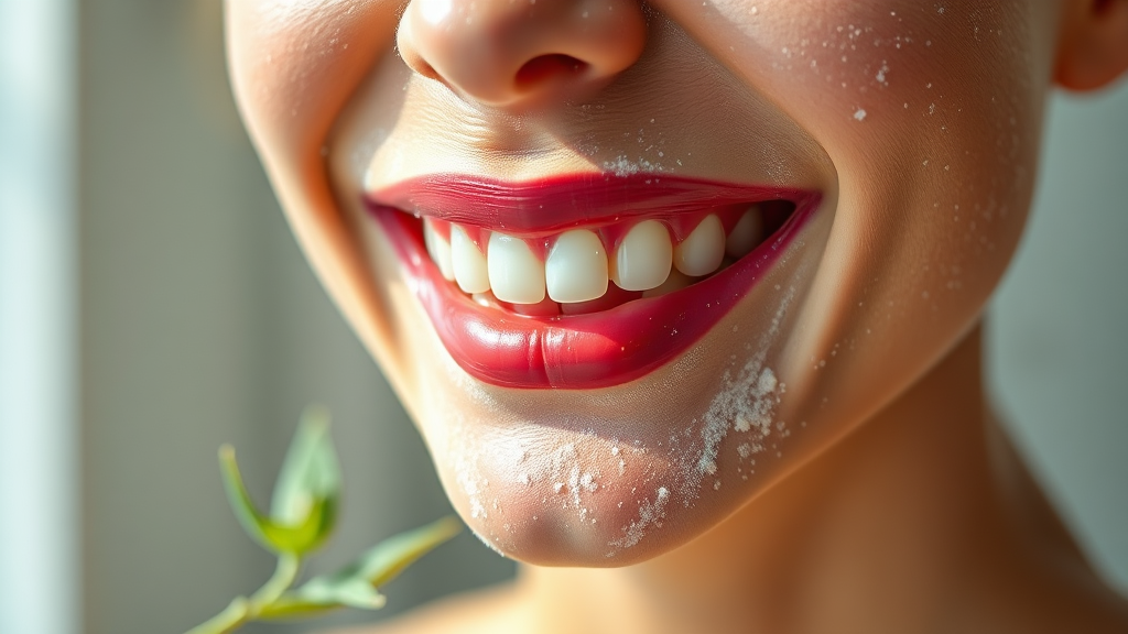 가루치약 선택 시 고려사항 (realistic 스타일)