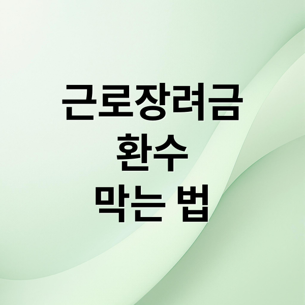 근로장려금
환수
막는 법 (근로장려금 2026년 환수 탈락)