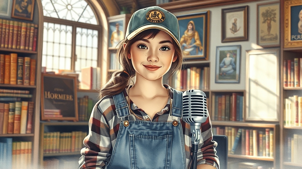 대도서관의 주요 콘텐츠와 경력 (watercolor 스타일)