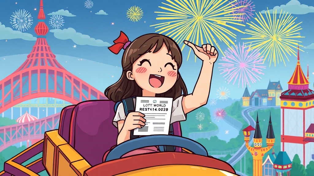 놀이공원 할인 혜택 비교 (cartoon 스타일)