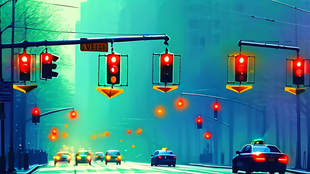 헷갈리는 우회전, 신호등 색깔별 규정 완벽 정리 (watercolor 스타일)