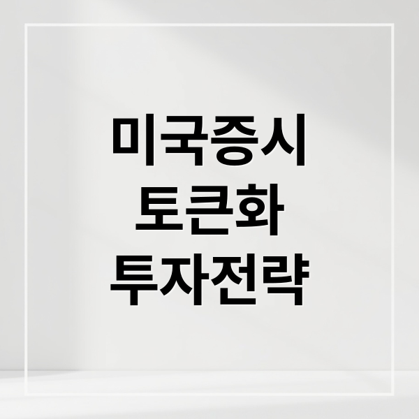 미국증시
토큰화
투자전략 (미국 증시 증권 토큰화)