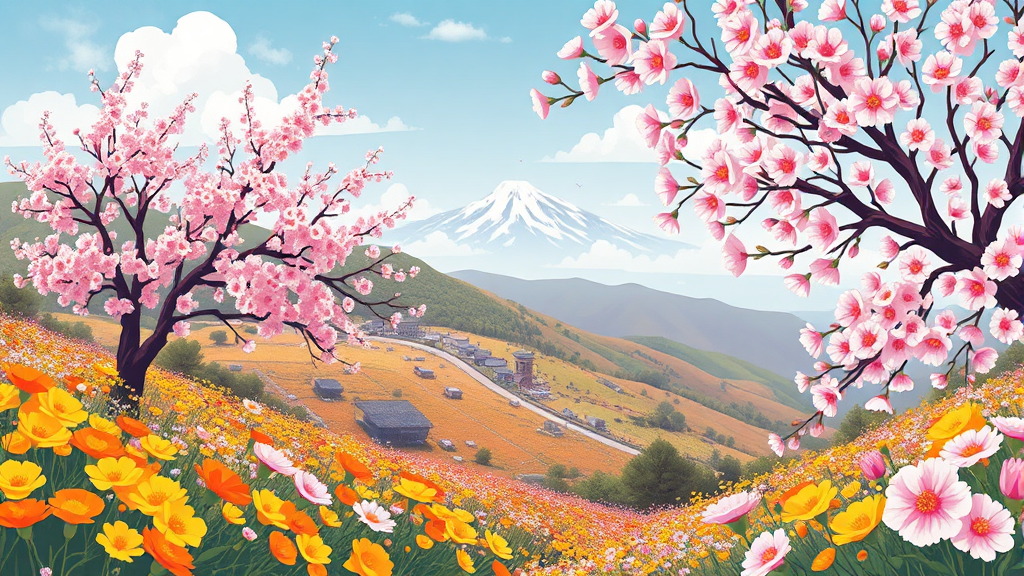 봄꽃 만개! 전국 봄꽃 축제 & 명소 추천 (illustration 스타일)