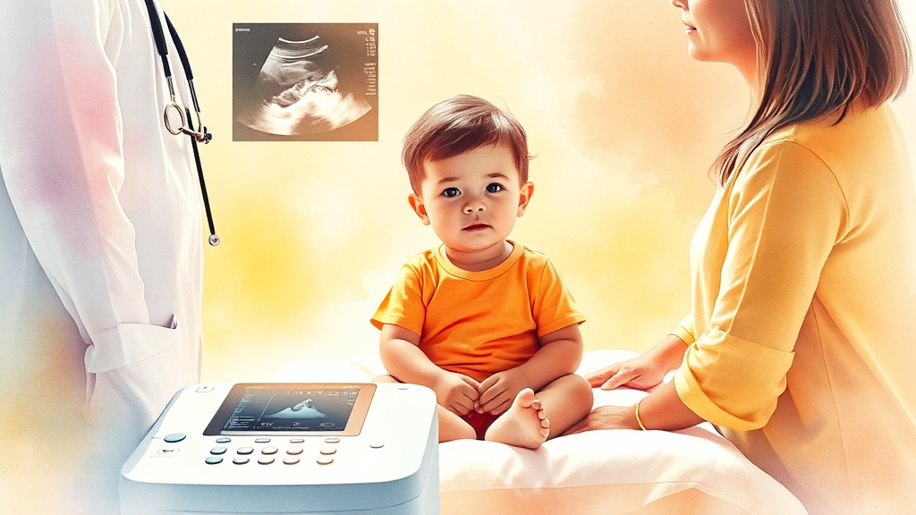 잠복고환, 어떻게 진단하나요? (watercolor 스타일)