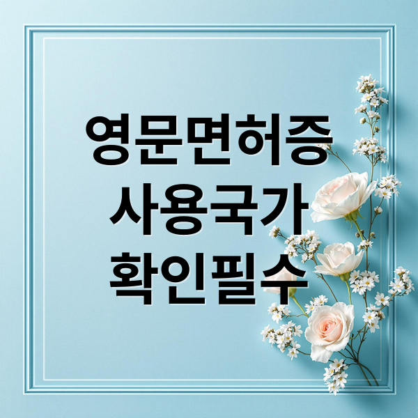 영문면허증사용국가확인필수 (영문운전면허증 사용 가능 국가)