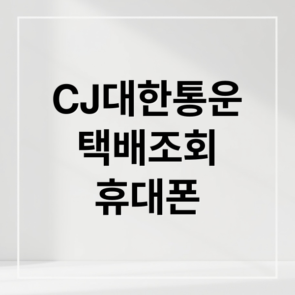 CJ대한통운
택배조회
휴대폰 (CJ대한통운 택배조회 운송장 없이)