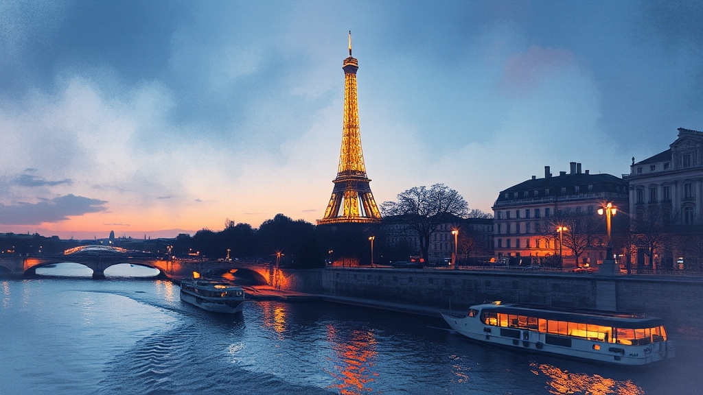 파리 도착! 꿈같은 여행 시작 (watercolor 스타일)