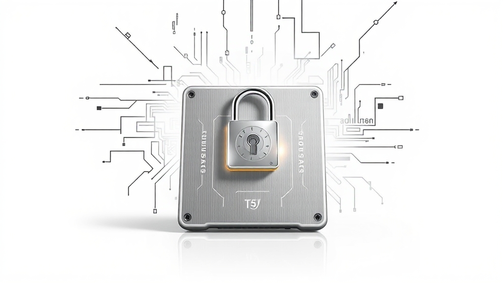 T5 EVO 보안 기능 (illustration 스타일)