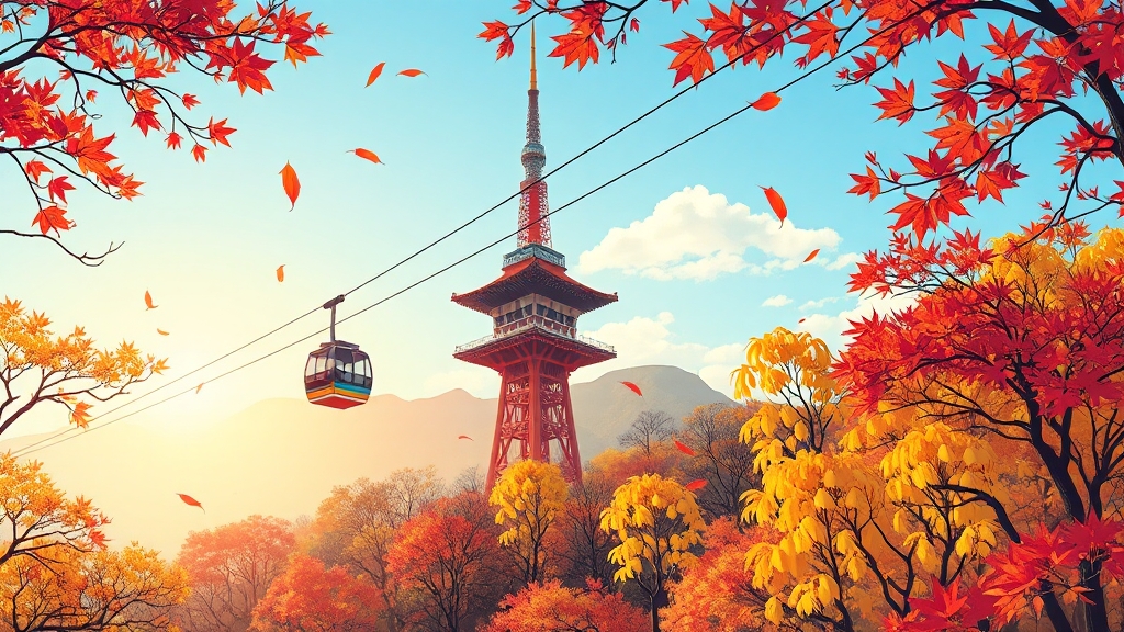 남산 단풍 명소 정보 🚠 (illustration 스타일)