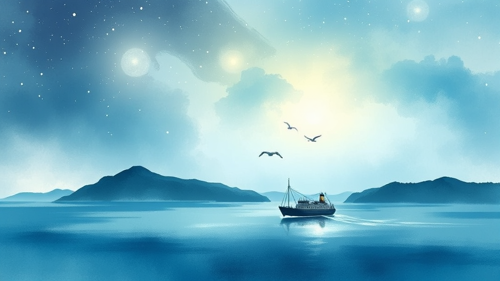 울릉도 배편: 노선 총정리 (watercolor 스타일)