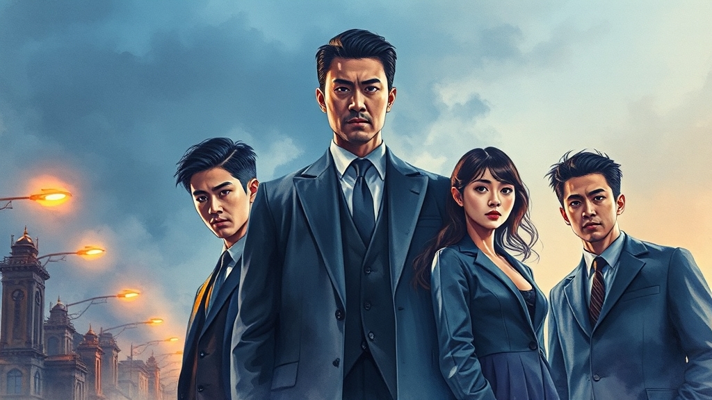 주요 등장인물 관계 (watercolor 스타일)