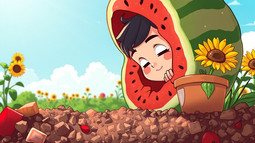 버리지 마세요! 수박껍질 활용법 (cartoon 스타일)