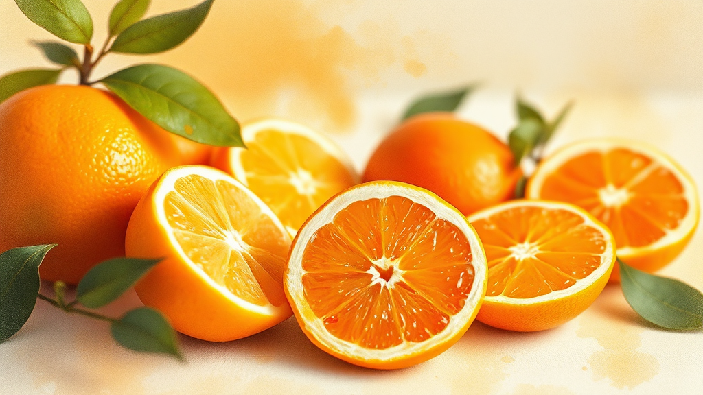 만감류, 겨울 식탁을 풍요롭게 하는 과일 (watercolor 스타일)