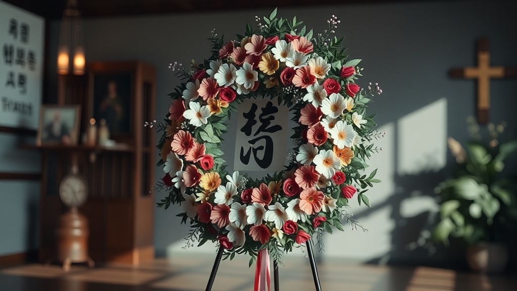 경북대학교병원 장례식장 근조화환 선택 (realistic 스타일)