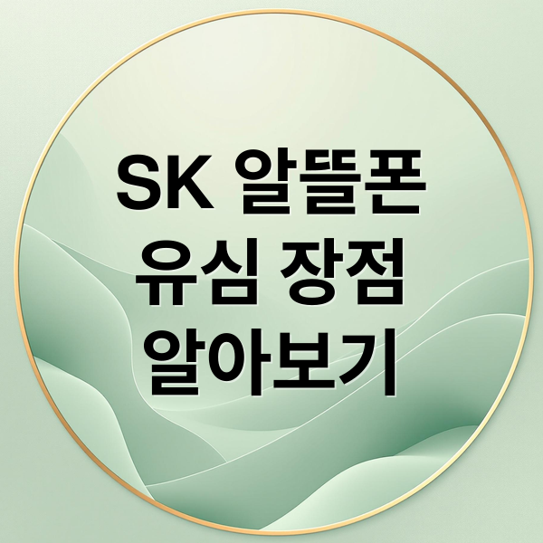 SK 알뜰폰
유심 장점
알아보기 (SK 알뜰폰 유심)