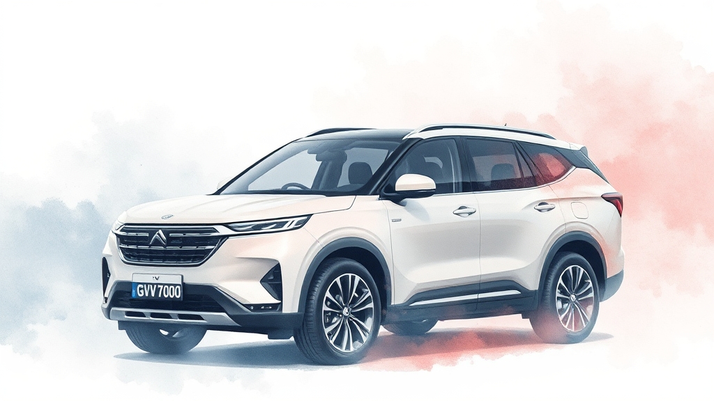 GV70 vs 경쟁 모델 비교 (watercolor 스타일)