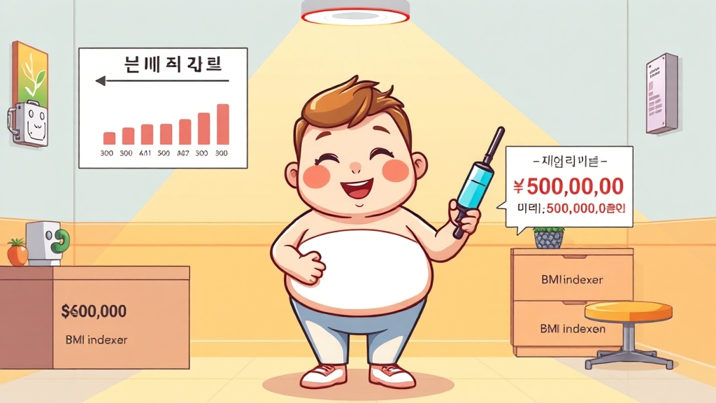 마운자로 처방 조건 및 가격 (cartoon 스타일)