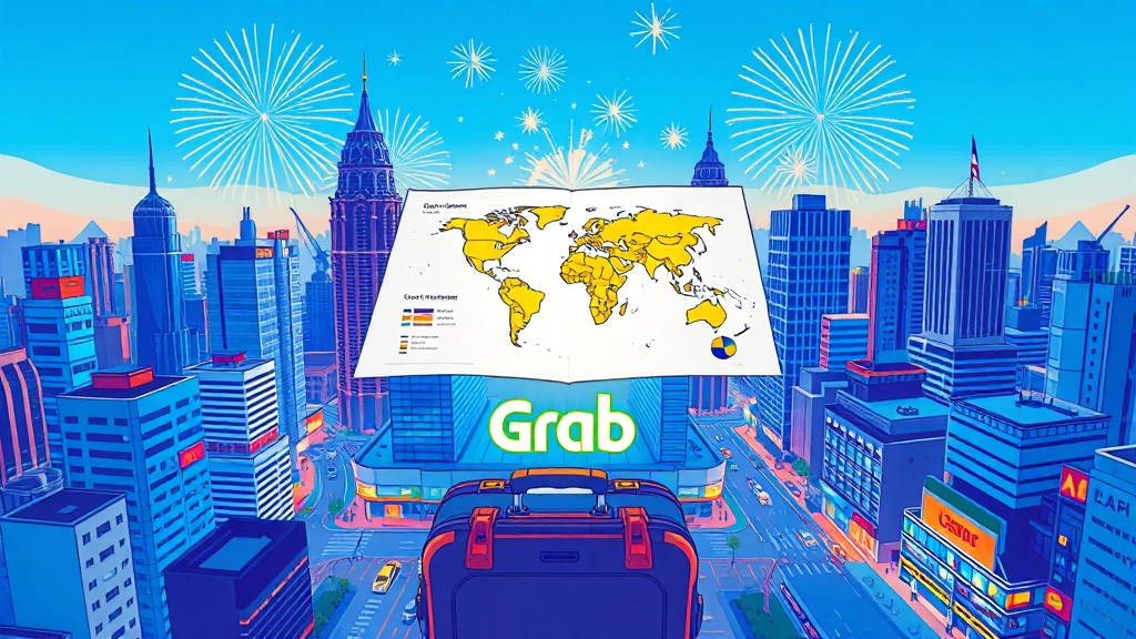 여행 꿀팁: 최적 시기 & Grab 활용 (cartoon 스타일)