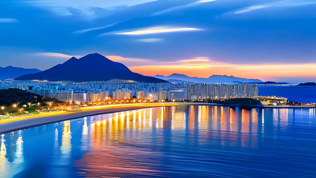 미포, 청사포, 송정: 각 정류장별 매력 탐방 (realistic 스타일)