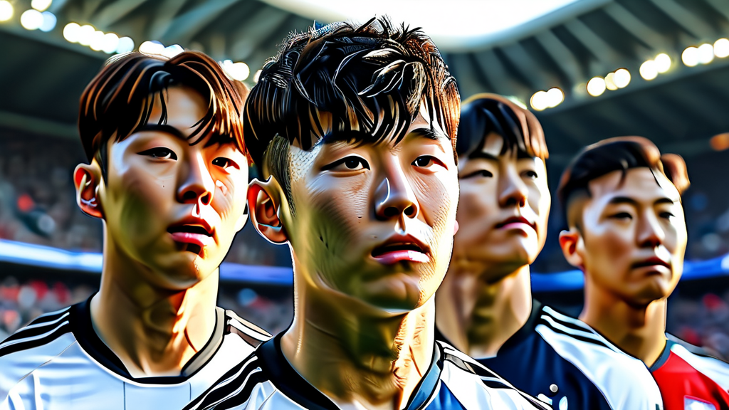 대한민국 축구 국가대표팀 명단: 새로운 얼굴과 전략 (realistic 스타일)