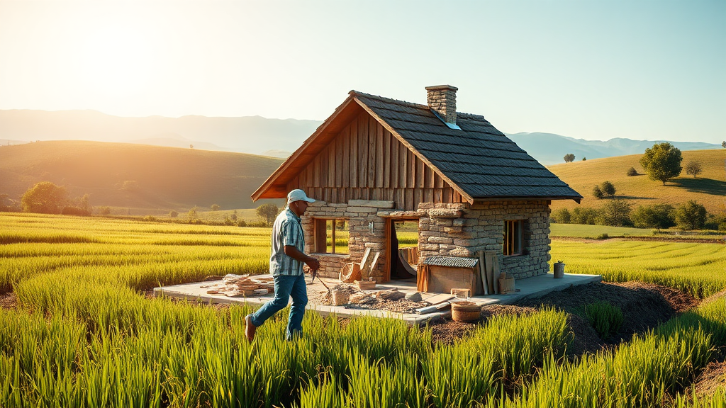 귀농 주택 마련 지원 혜택 (realistic 스타일)