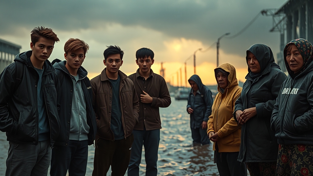 수해 현장, 논란도 있었다 (realistic 스타일)
