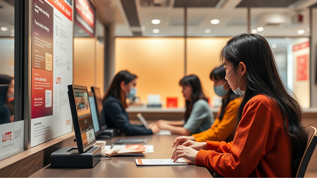 롯데카드 고객센터 운영 시간 및 휴무일 (realistic 스타일)