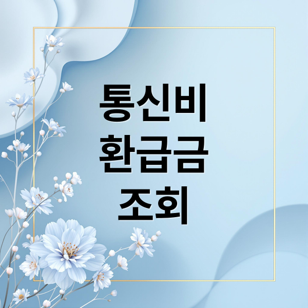 통신비
환급금
조회 (통신비 환급금 조회)