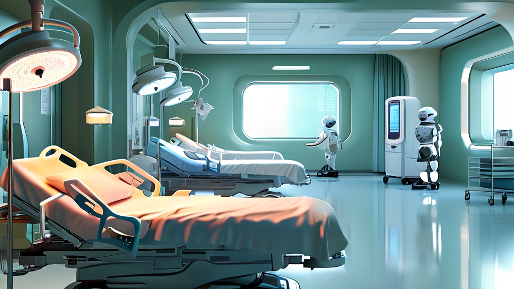 AI 간호사와의 협업: 환자 돌봄 질 향상 기대와 우려 (realistic 스타일)