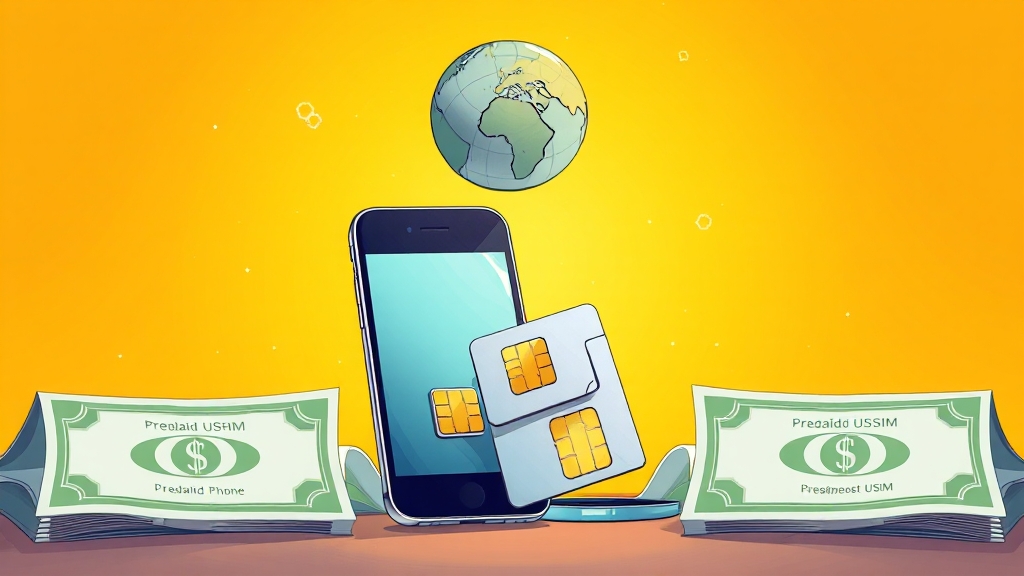 선불유심 및 알뜰폰 유심 개통 (illustration 스타일)